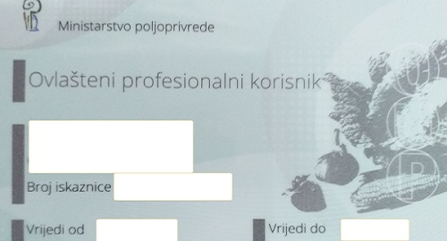 Iskaznica za pesticide – važna obavijest
